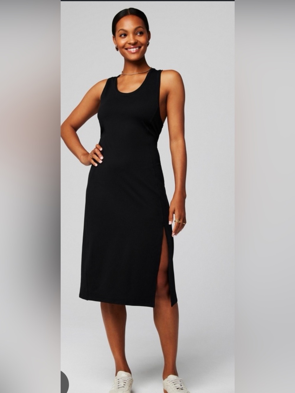Fabletics NWT Cloud Jersey Sleeveless Black Athletic Dress XS